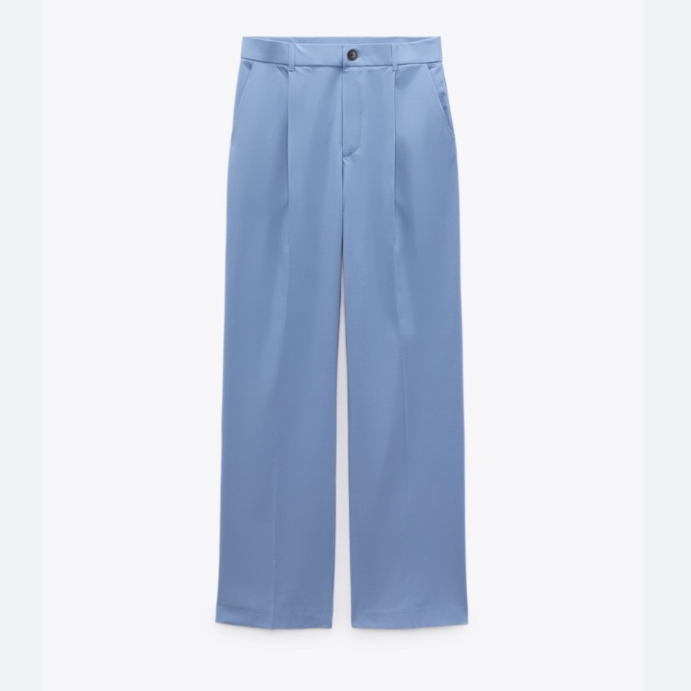 Zara Blue Wide-Leg Pants